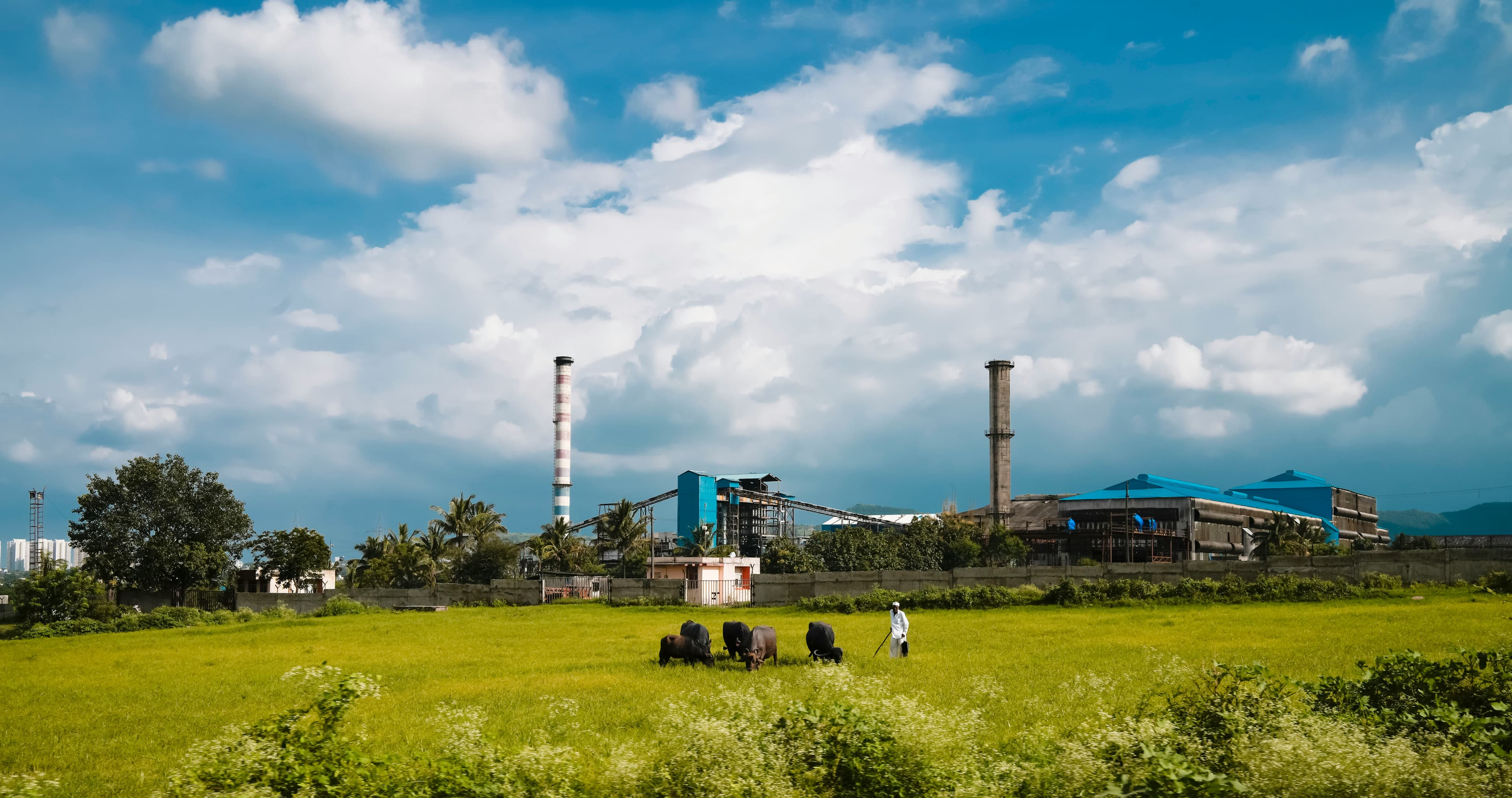 Farmland and industries - sustainability in action